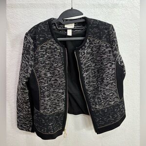 Chico's Black and Gray Textured Blazer